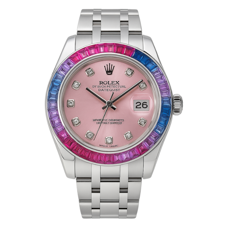 Reloj Rolex Daytona Piedras Plateado